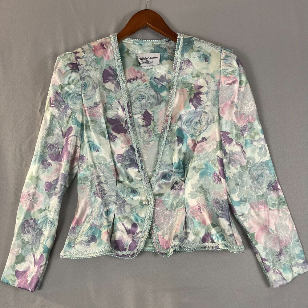 Nah Nah Collection By Jonathan Tait Blazer Jacket‎ Women's 10P Floral Elegant